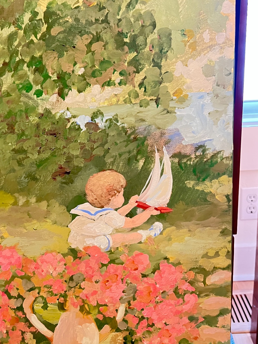 Painting of Children Playing By Virginia Knight