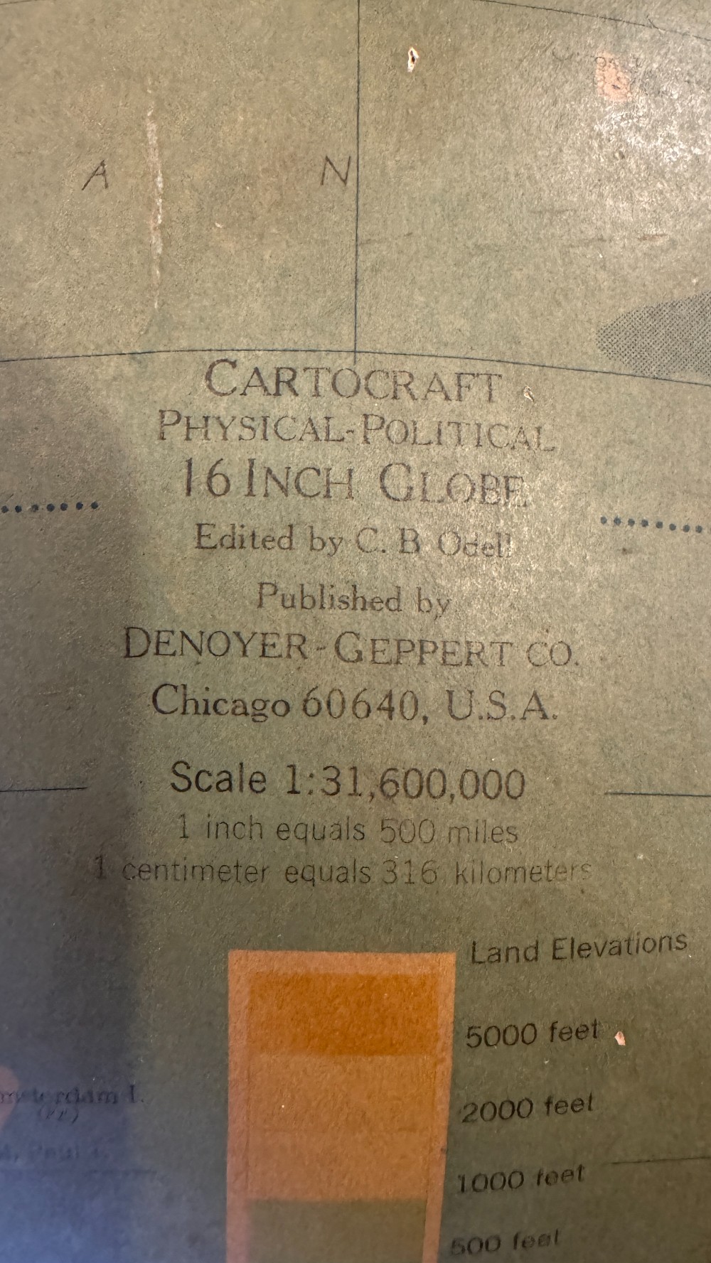 Cartocraft Physical-Political 16 Inch Globe