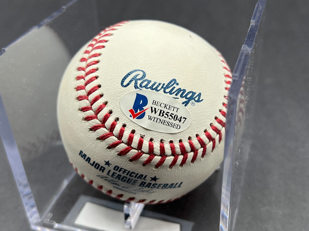 Albert Pujols Autographed Baseball “#55”, Beckett