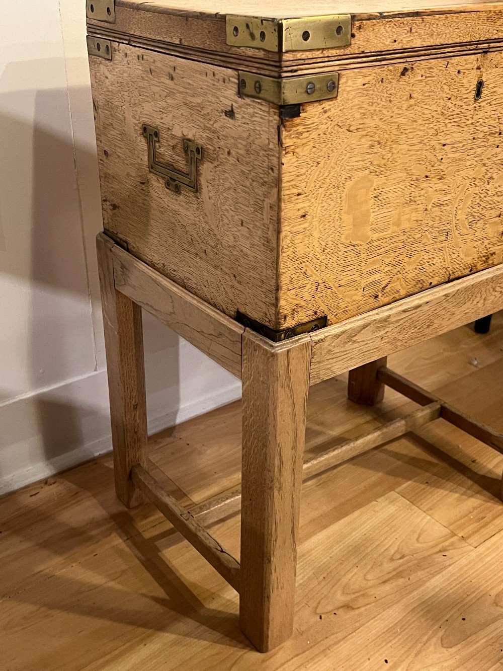 Wooden Storage Box on Stand with Plaque