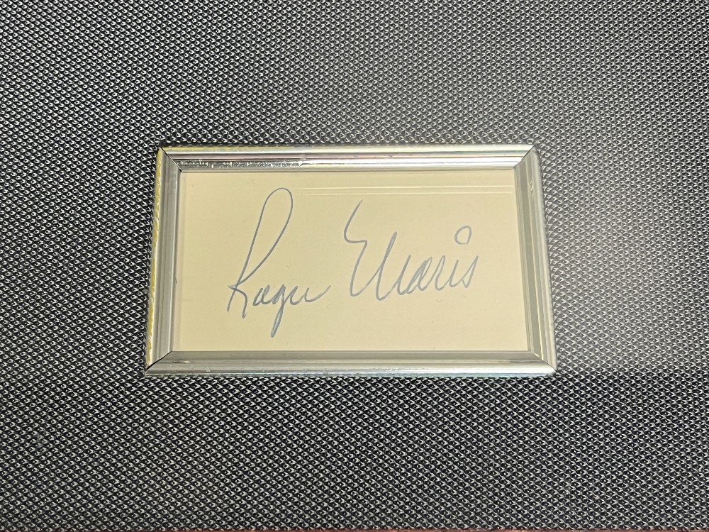 Roger Maris, Frame: 14 ⅝” x 18 ⅝” H, 3x5 Signed, PSA/DNA With Letter Of Authenticity