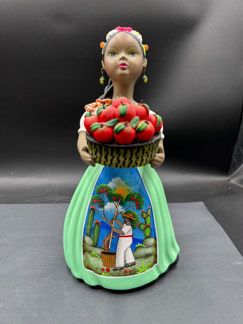 Najaco Lupita Ceramic Female Mexican Folk Art Hand Painted Figurine