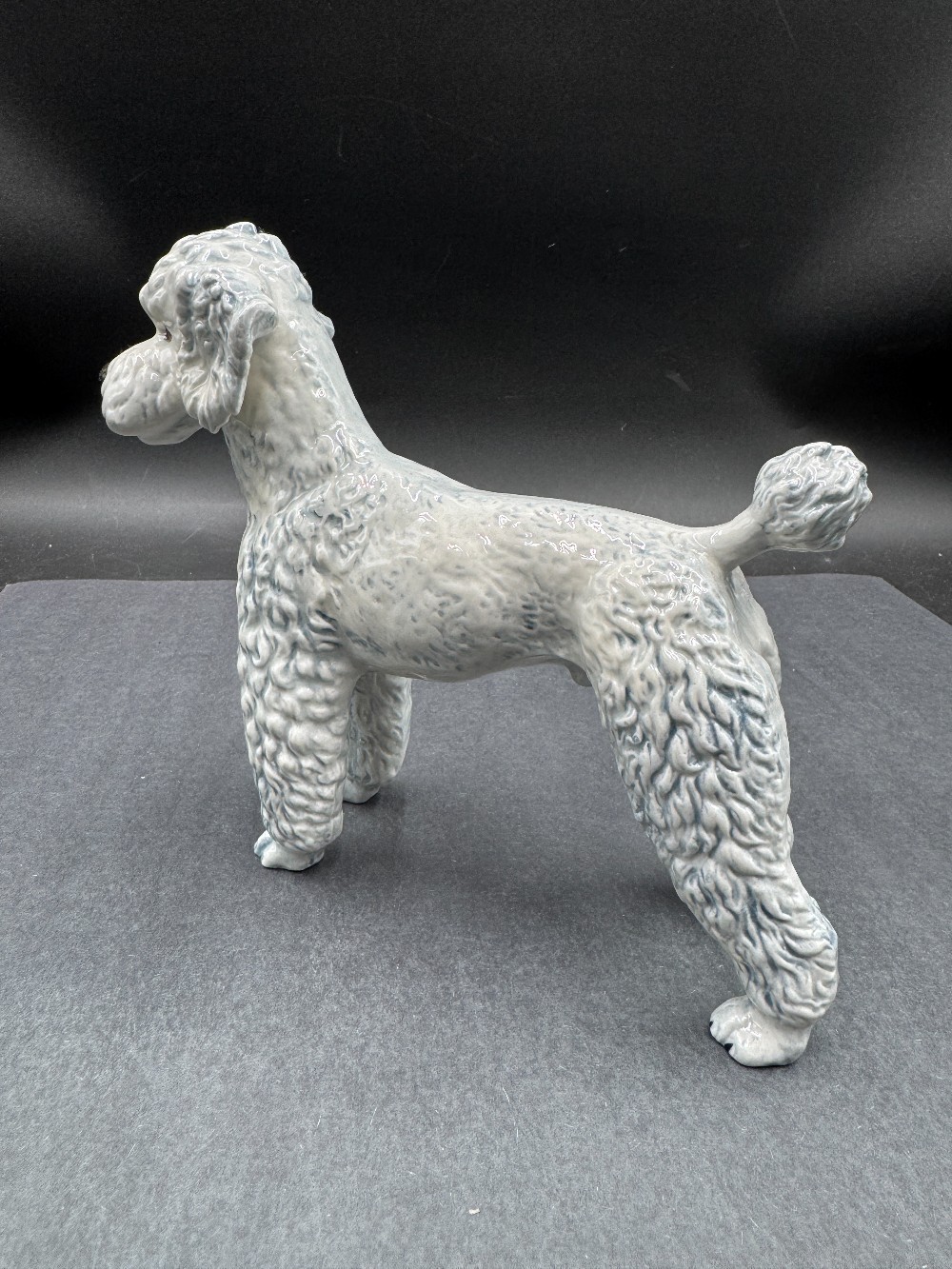Goebel Grey Porcelain Poodle Figurine