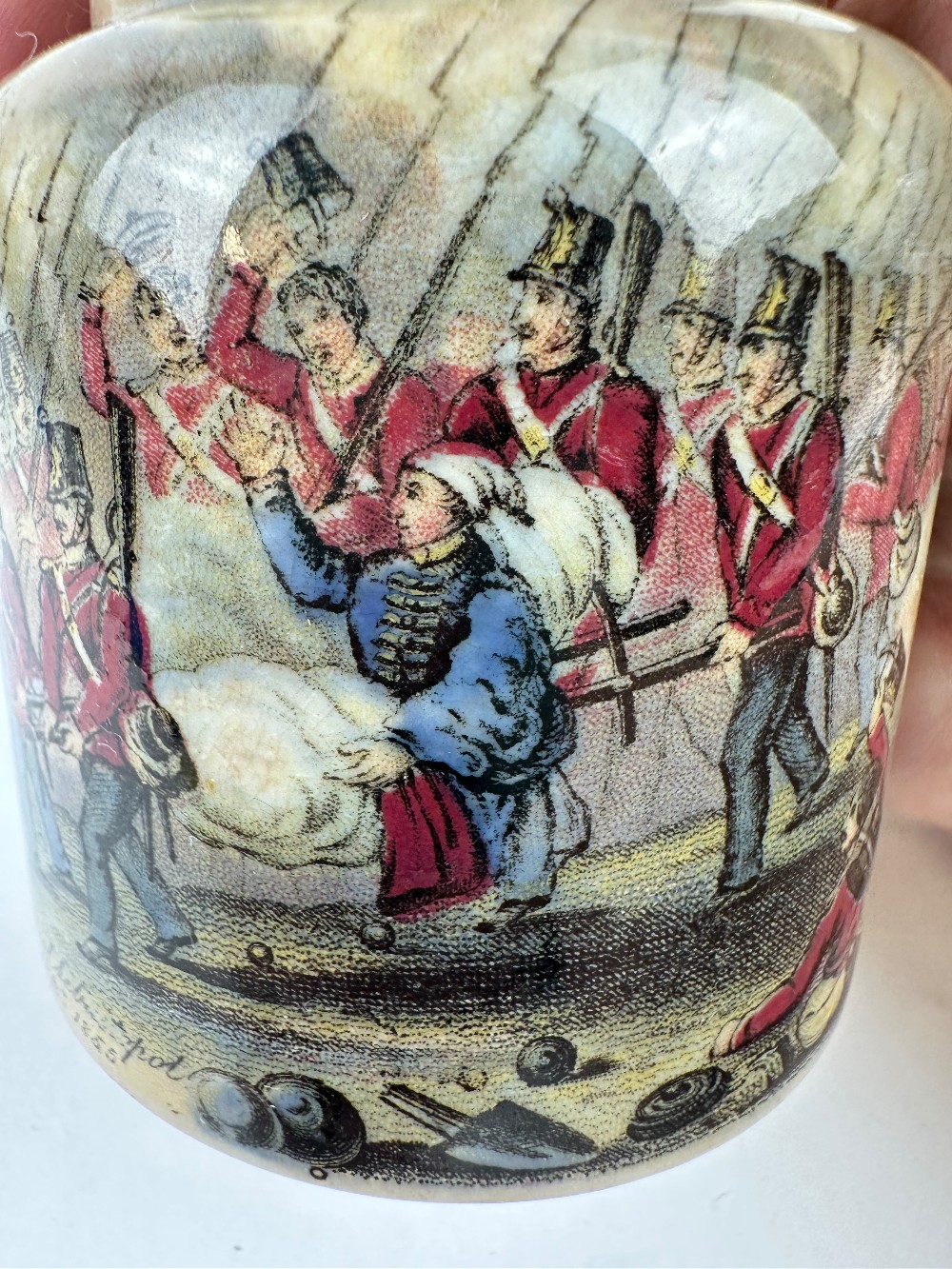 Antique Prattware Relish Jar - Fall of Sebastopol 1855-60