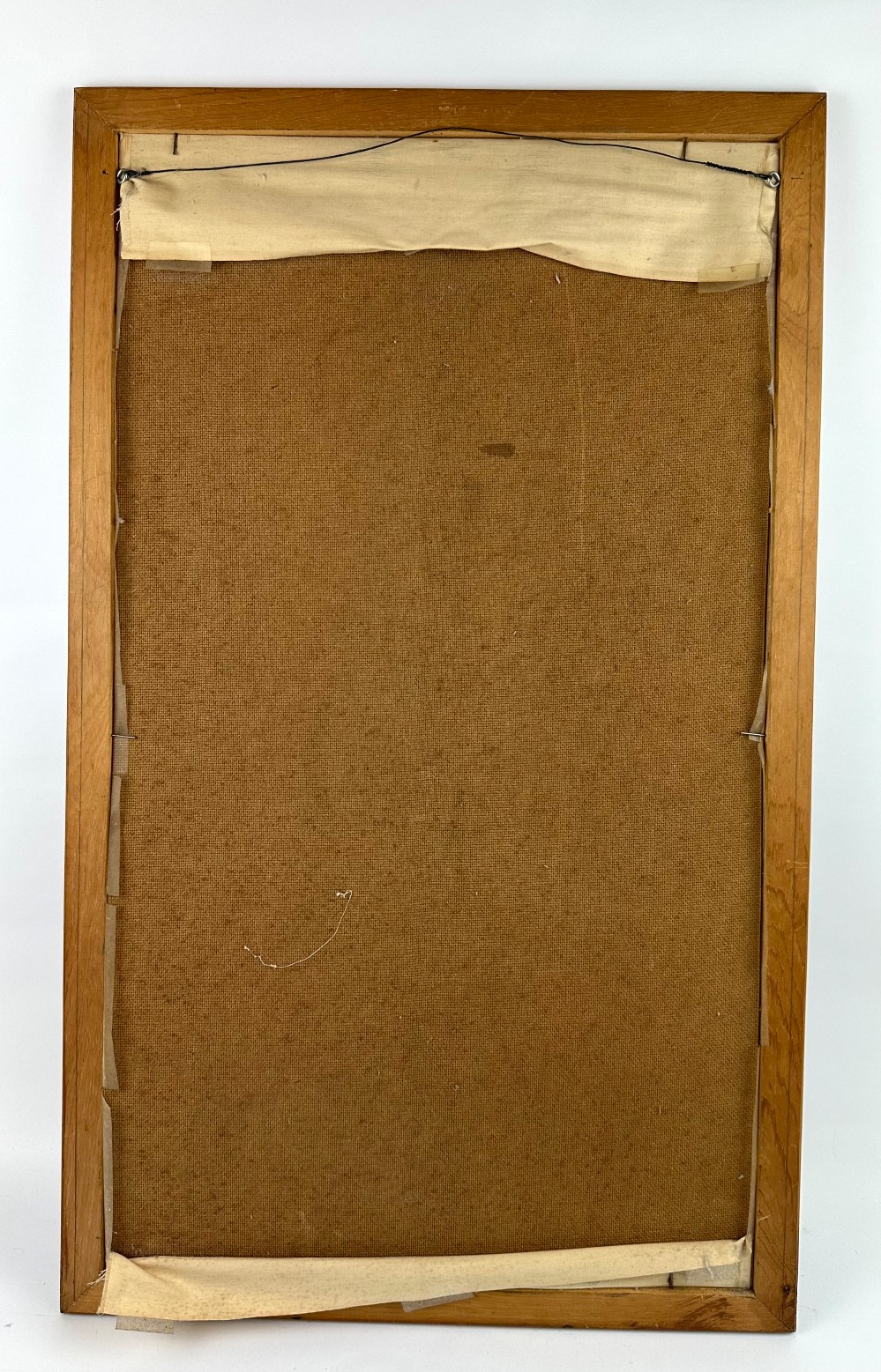 Vintage mid-century European street scene textile print on cotton fabric, circa early–mid 1950s