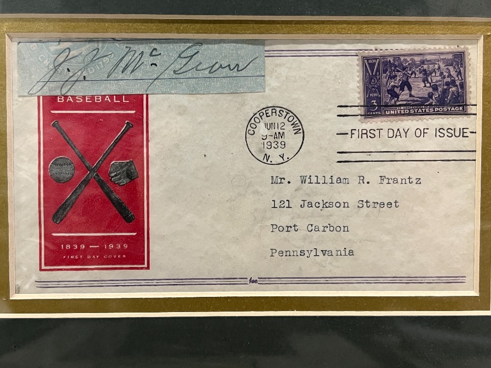 John McGraw Picture, Frame: 14” x 21” H, Signed Cut, 3 ⅜” x ¾” H, JSA With Letter Of Authenticity