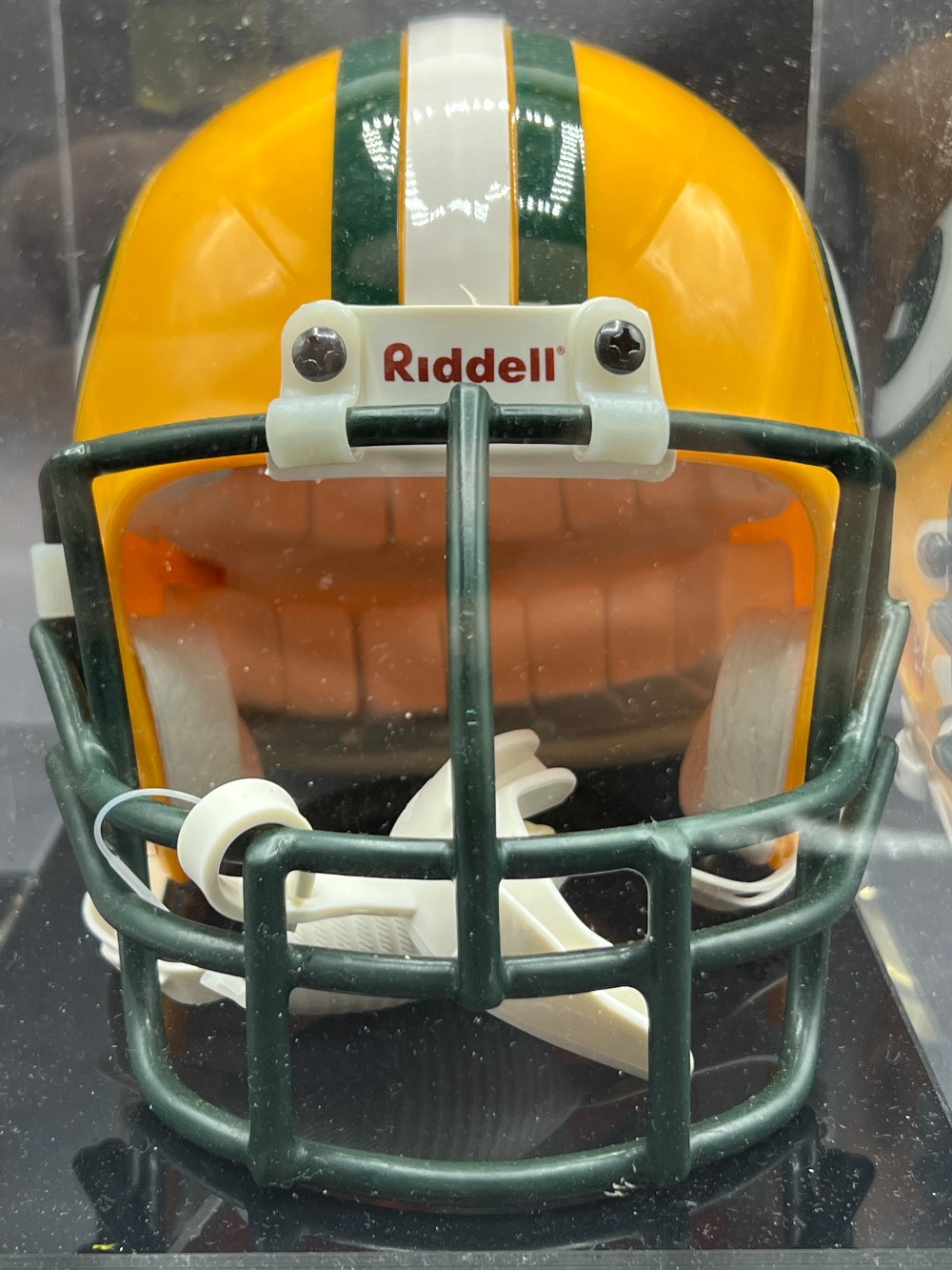 Brett Favre Autographed Mini Football Helmet “#4”, Mounted Memories