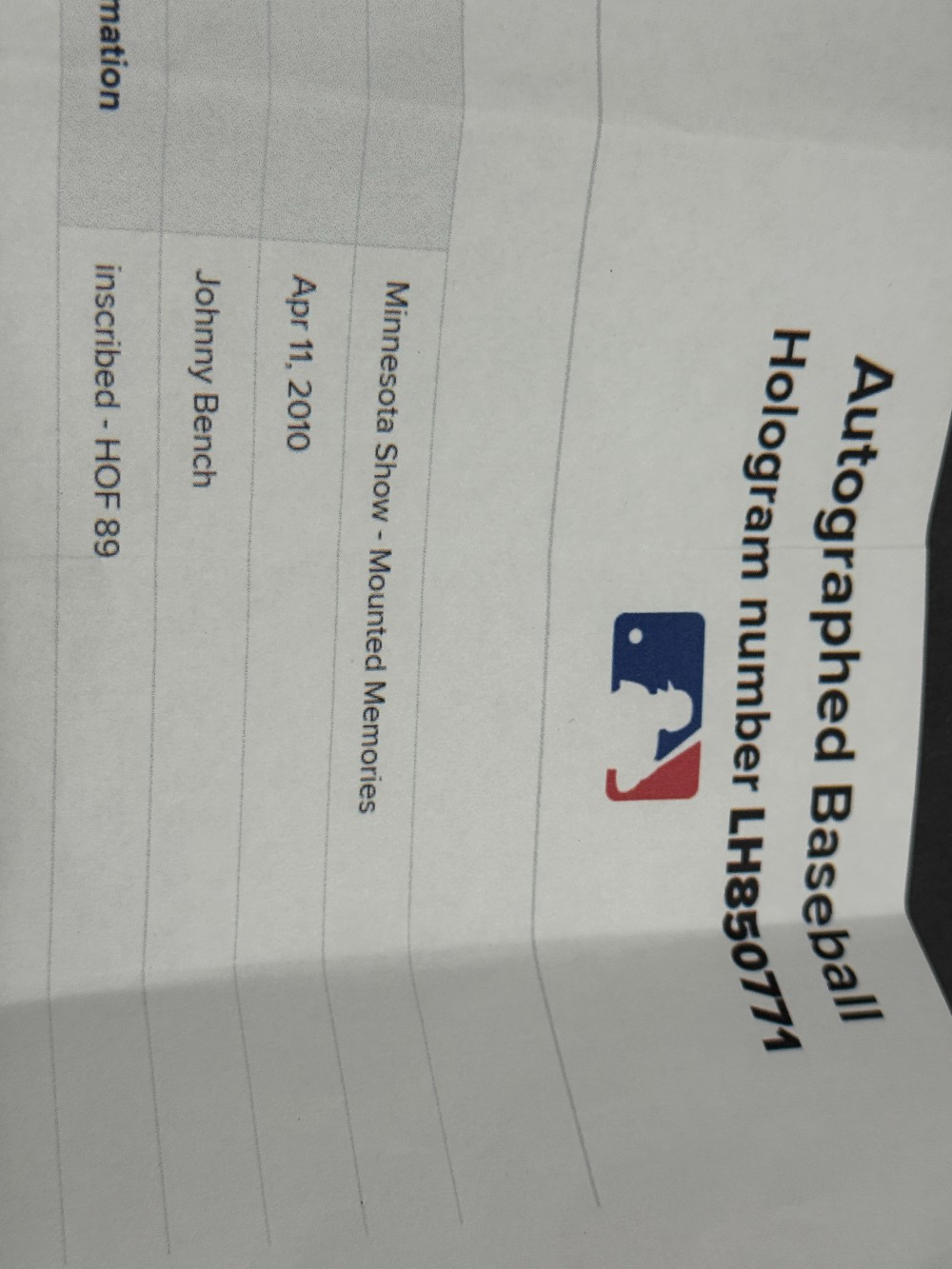 Johnny Bench Autographed 