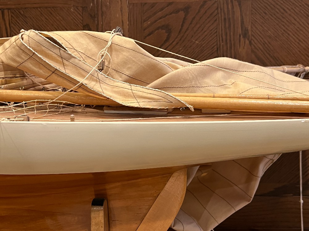 Wooden Model Boat with Stand