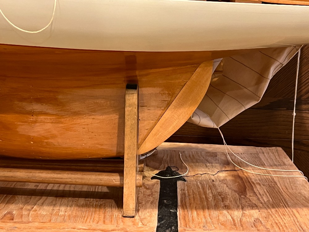 Wooden Model Boat with Stand