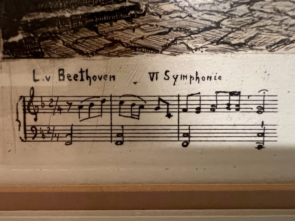 Beethoven VI Framed Etching Signed By H. Czoernig