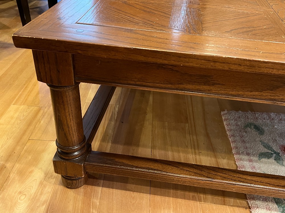Wooden Parquet Top Coffee Table