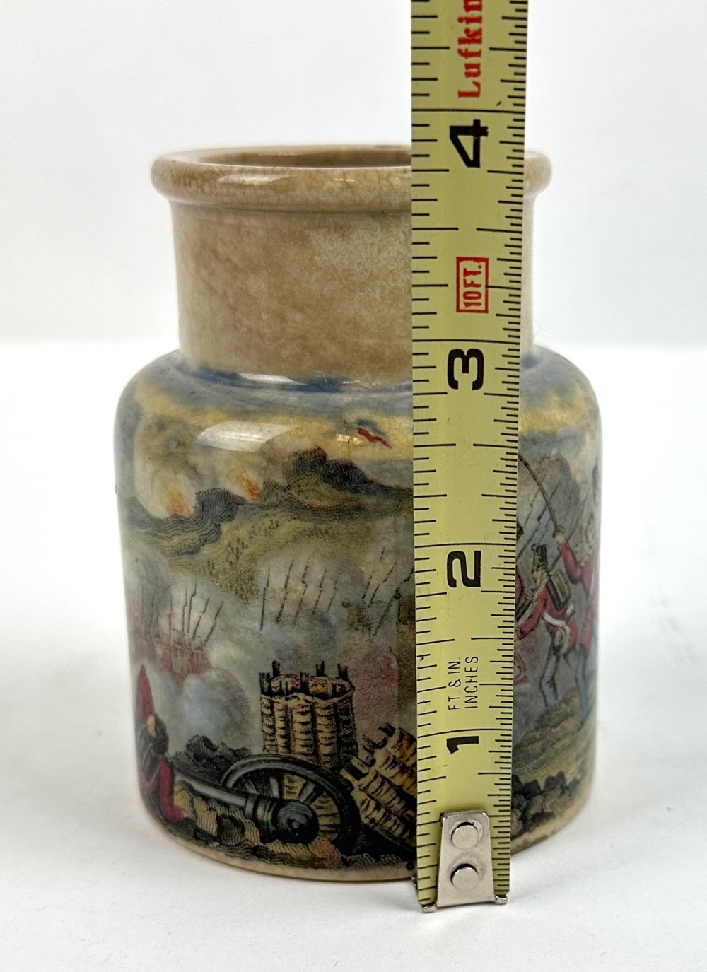 Antique Prattware Relish Jar - Fall of Sebastopol 1855-60