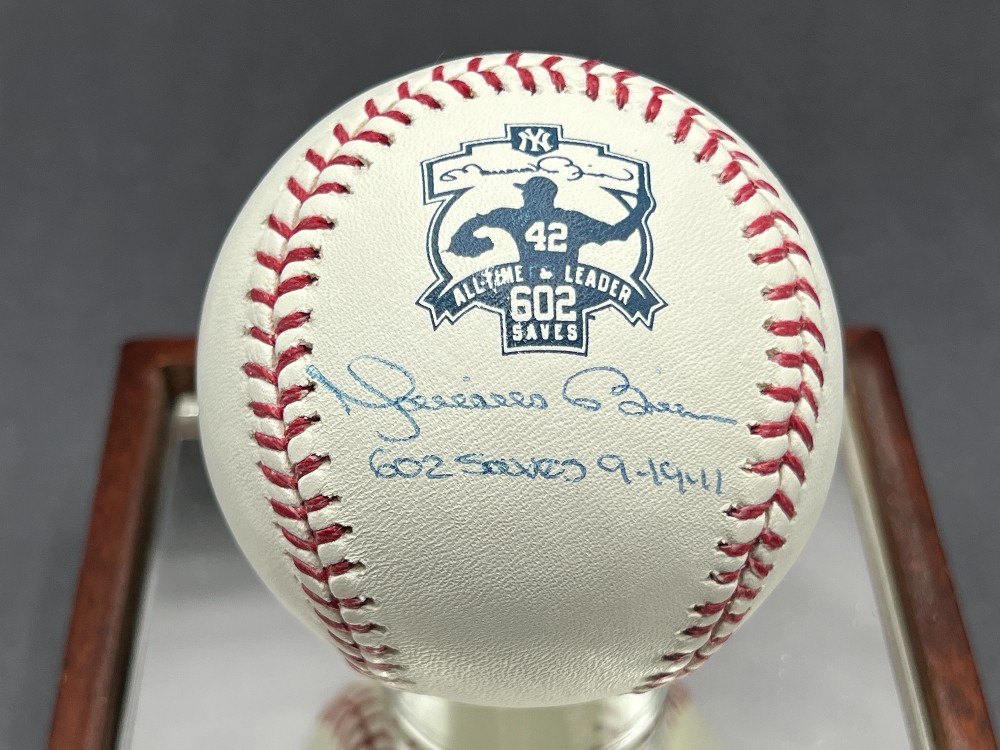 Mariano Rivera Autographed Baseball “602 Saves 9-19-11”, Steiner With Invoice