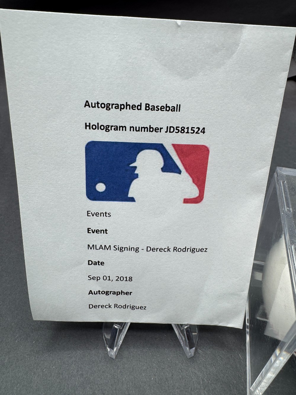 Dereck Rodriguez #57 SF Giants Autograph Baseball MLB Hologram