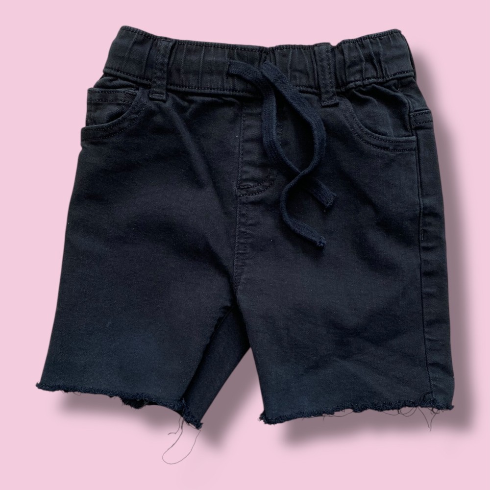little bipsy black denim shorts 3/4y