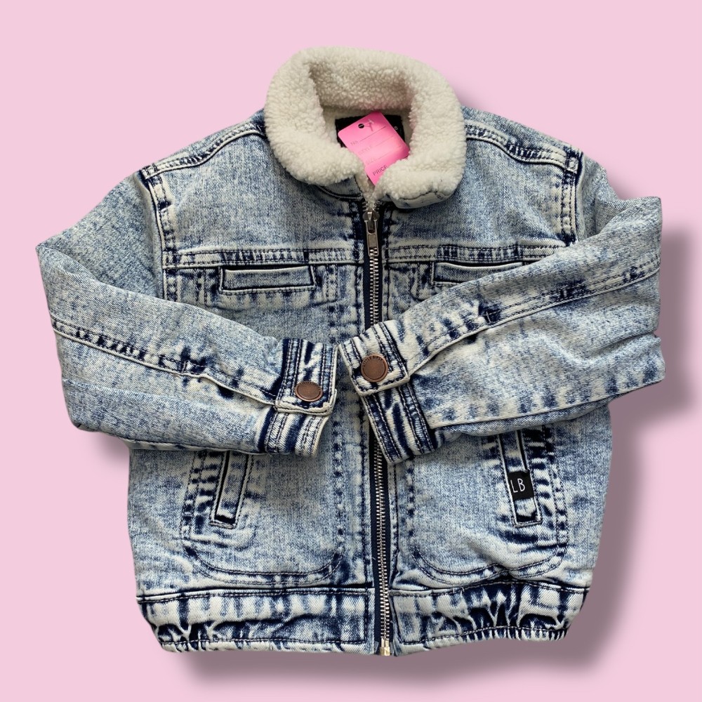 little bipsy sherpa lined denim jacket 18-24m