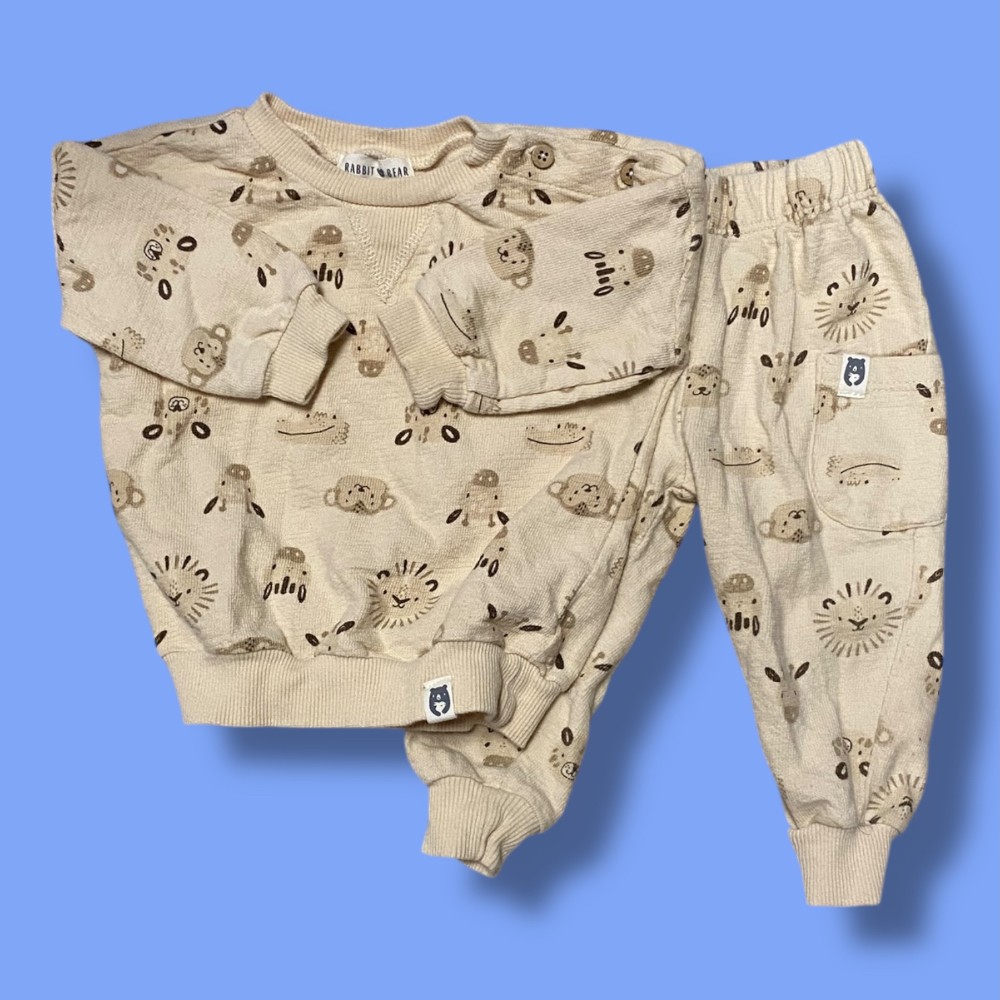 rabbit bear 2 piece set 6-9m