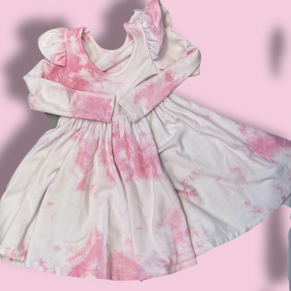 whimsical pink tie dye dress 5y