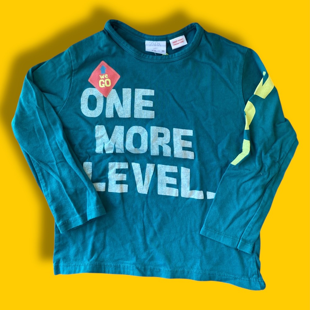 zara teal long sleeve 2/3y