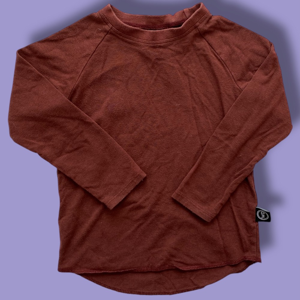 wooly doodle burgundy long sleeve 2y