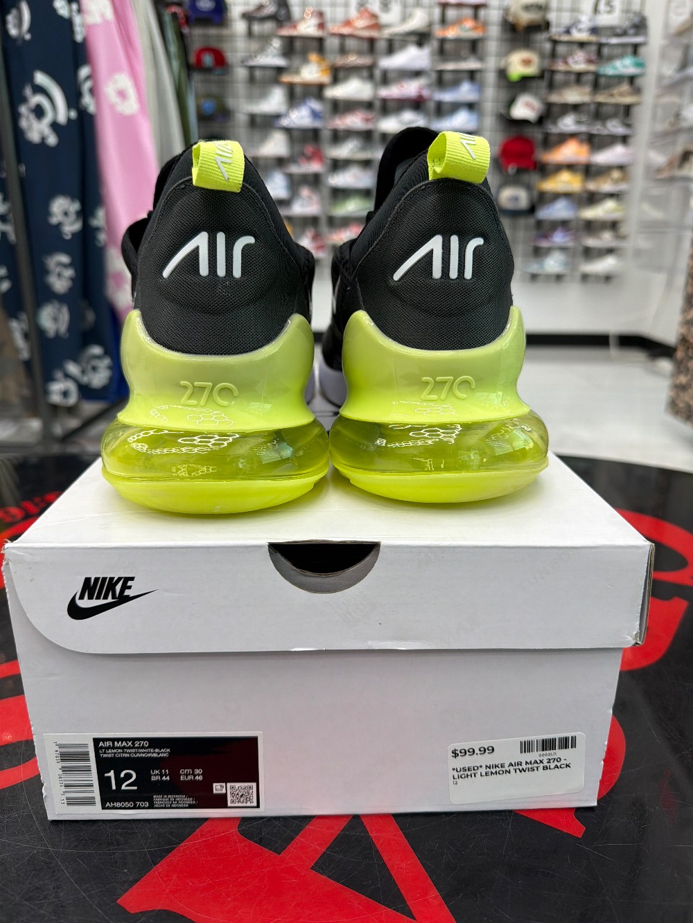 *USED* NIKE AIR MAX 270 - LIGHT LEMON TWIST BLACK