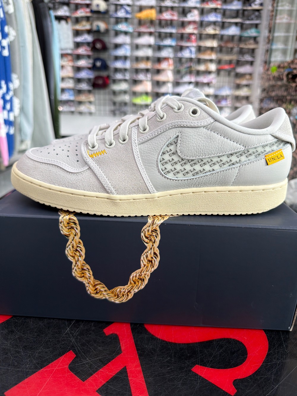 *USED* AJ 1 LOW X UNION LA - SAIL LEATHER