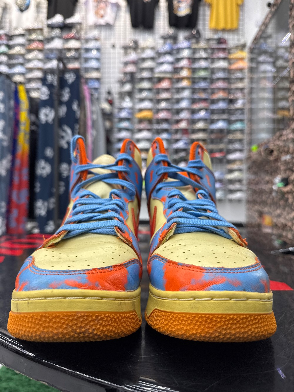 *USED/NO BOX* NIKE DUNK HI - ORANGE ACID WASH