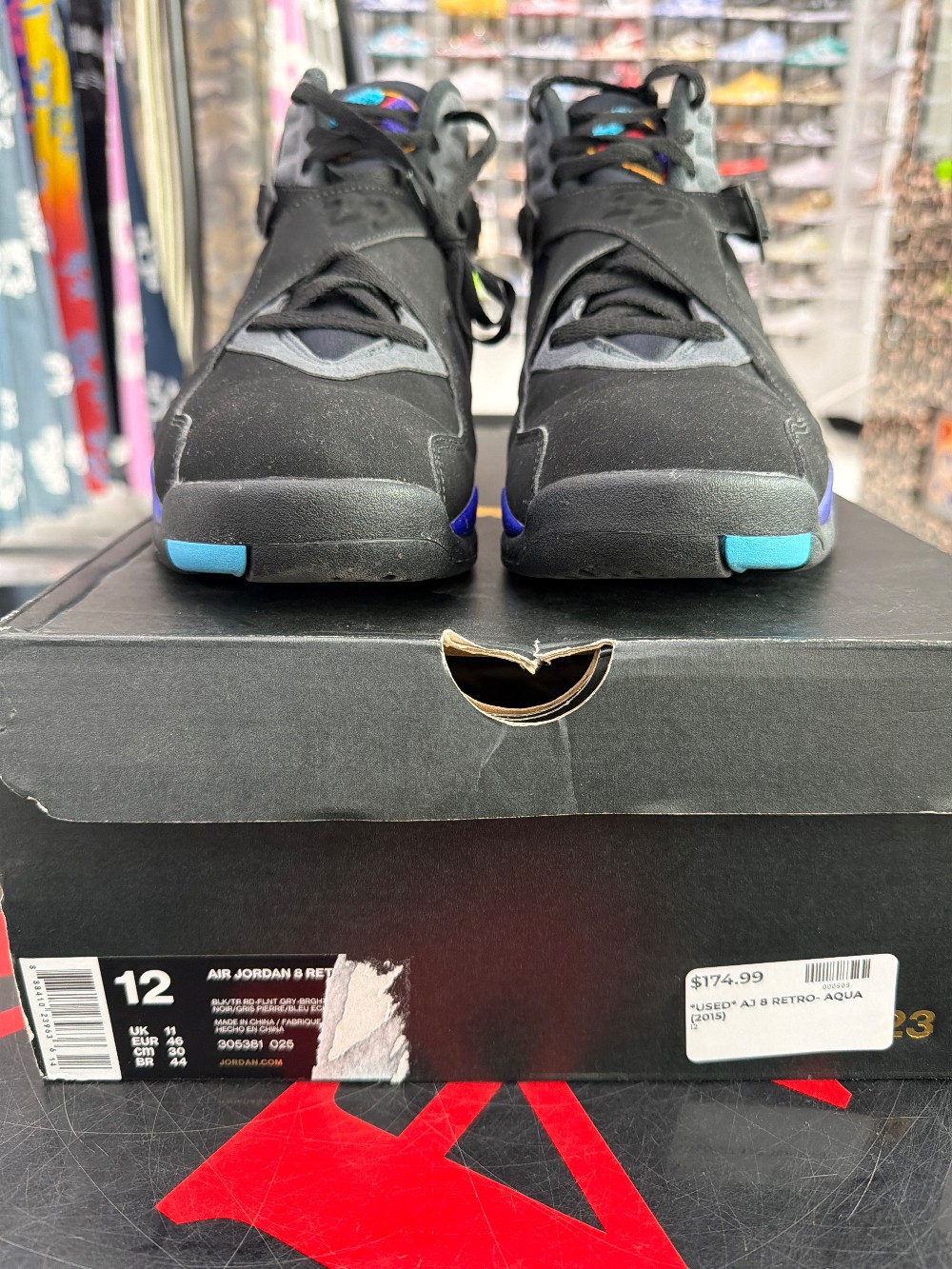 *USED* AJ 8 RETRO- AQUA (2015)