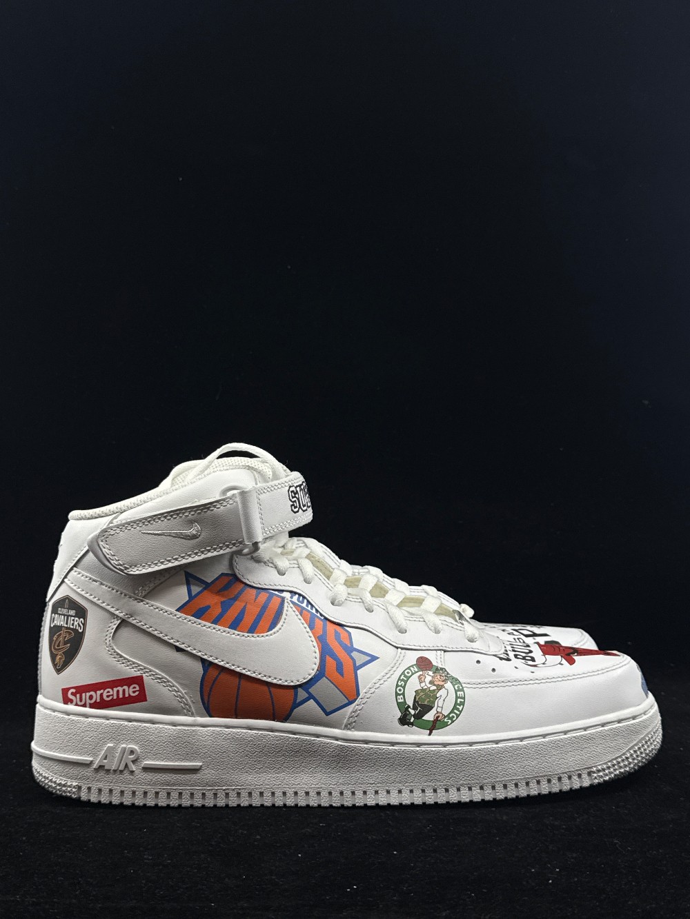 *NO BOX* NIKE AIR FORCE 1 MID X SUPREME - NBA WHITE