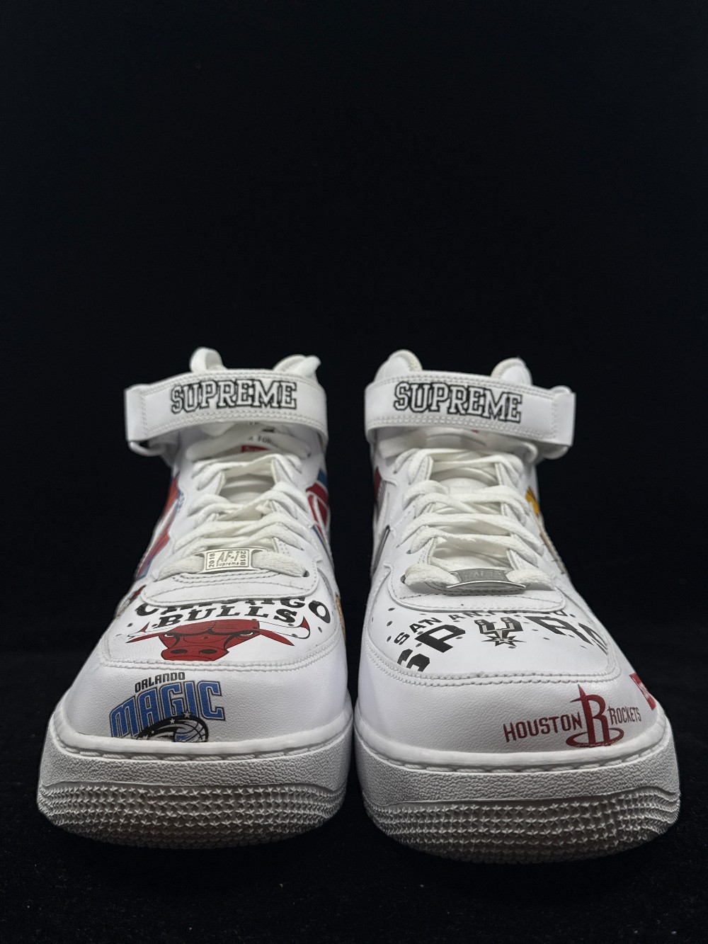 *NO BOX* NIKE AIR FORCE 1 MID X SUPREME - NBA WHITE