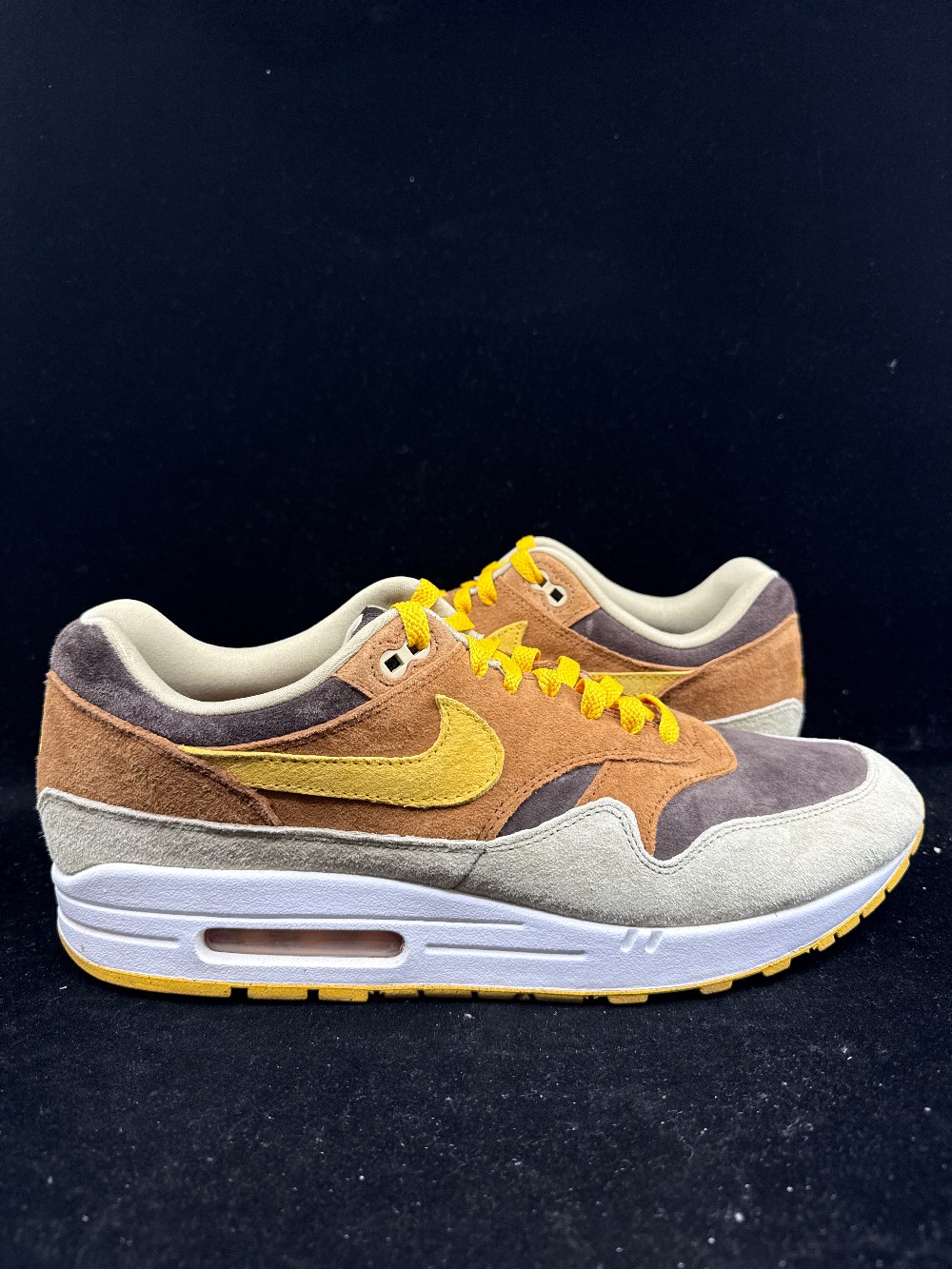 *USED* NIKE AIR MAX 1 PRM - DUCK PECAN YELLOW OCHRE
