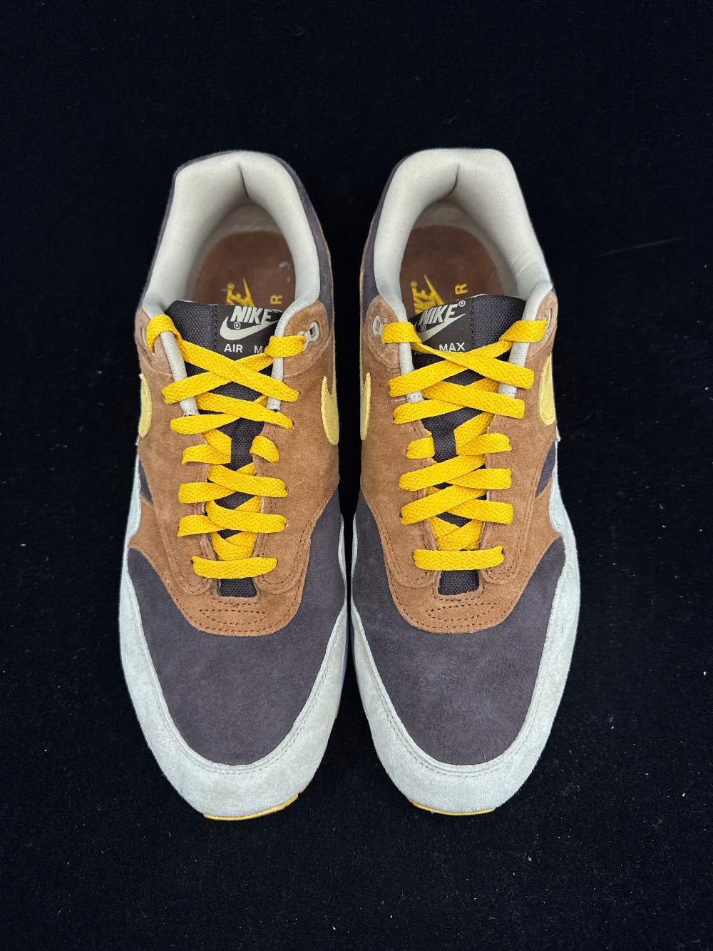 *USED* NIKE AIR MAX 1 PRM - DUCK PECAN YELLOW OCHRE