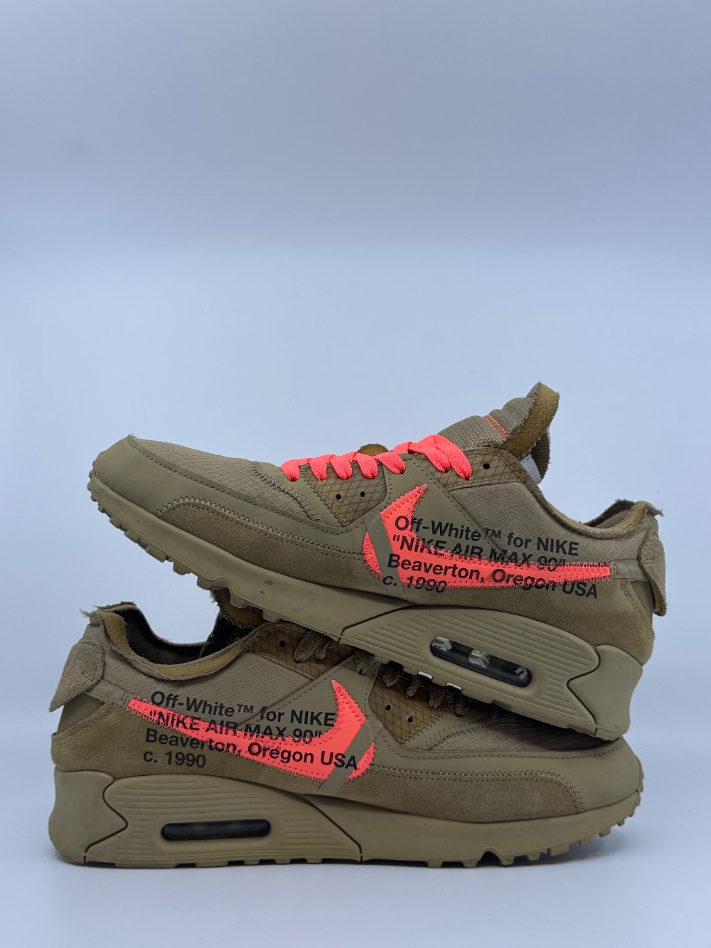 *USED* NIKE AIR MAX 90 X OFF-WHITE - DESERT ORE
