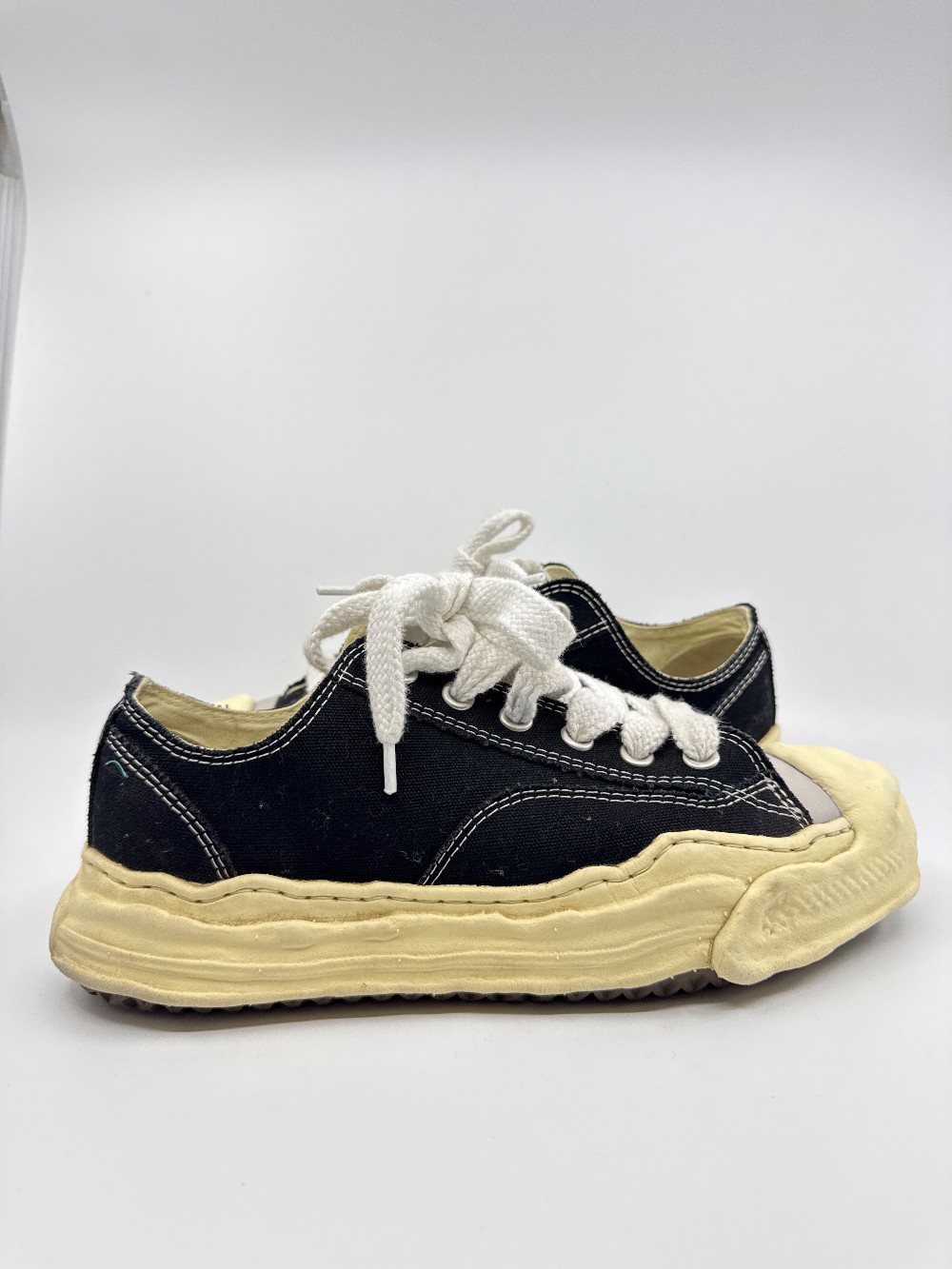 *USED* MAISON MIHARA YASUHIRO HANK VINTAGE SOLE CANVAS LOW - BLACK