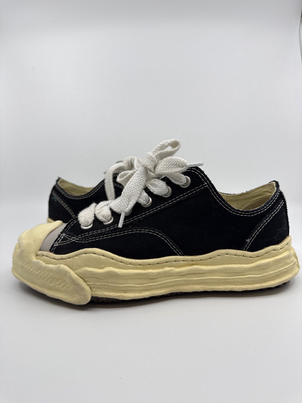 *USED* MAISON MIHARA YASUHIRO HANK VINTAGE SOLE CANVAS LOW - BLACK