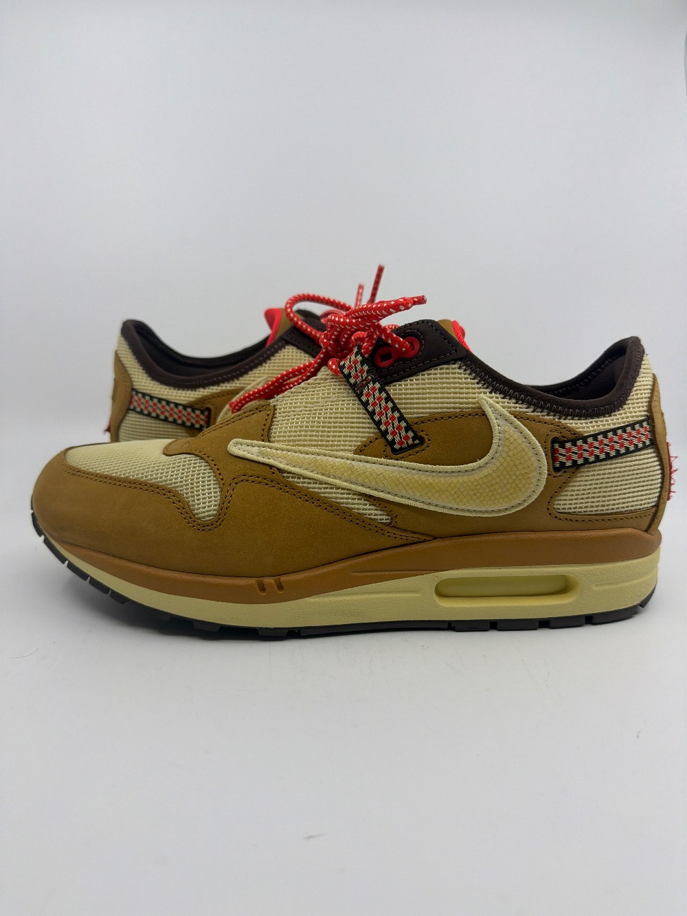 *USED* NIKE AIR MAX 1 X TRAVIS SCOTT - WHEAT LEMON DROP