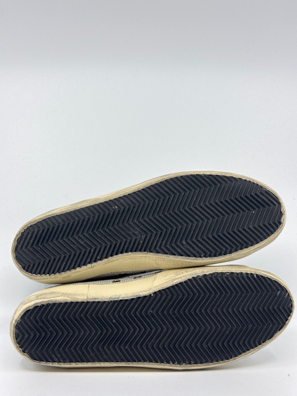 *USED/NO BOX* GOLDEN GOOSE SUPERSTAR - LIGHT SILVER MESH/GREEN