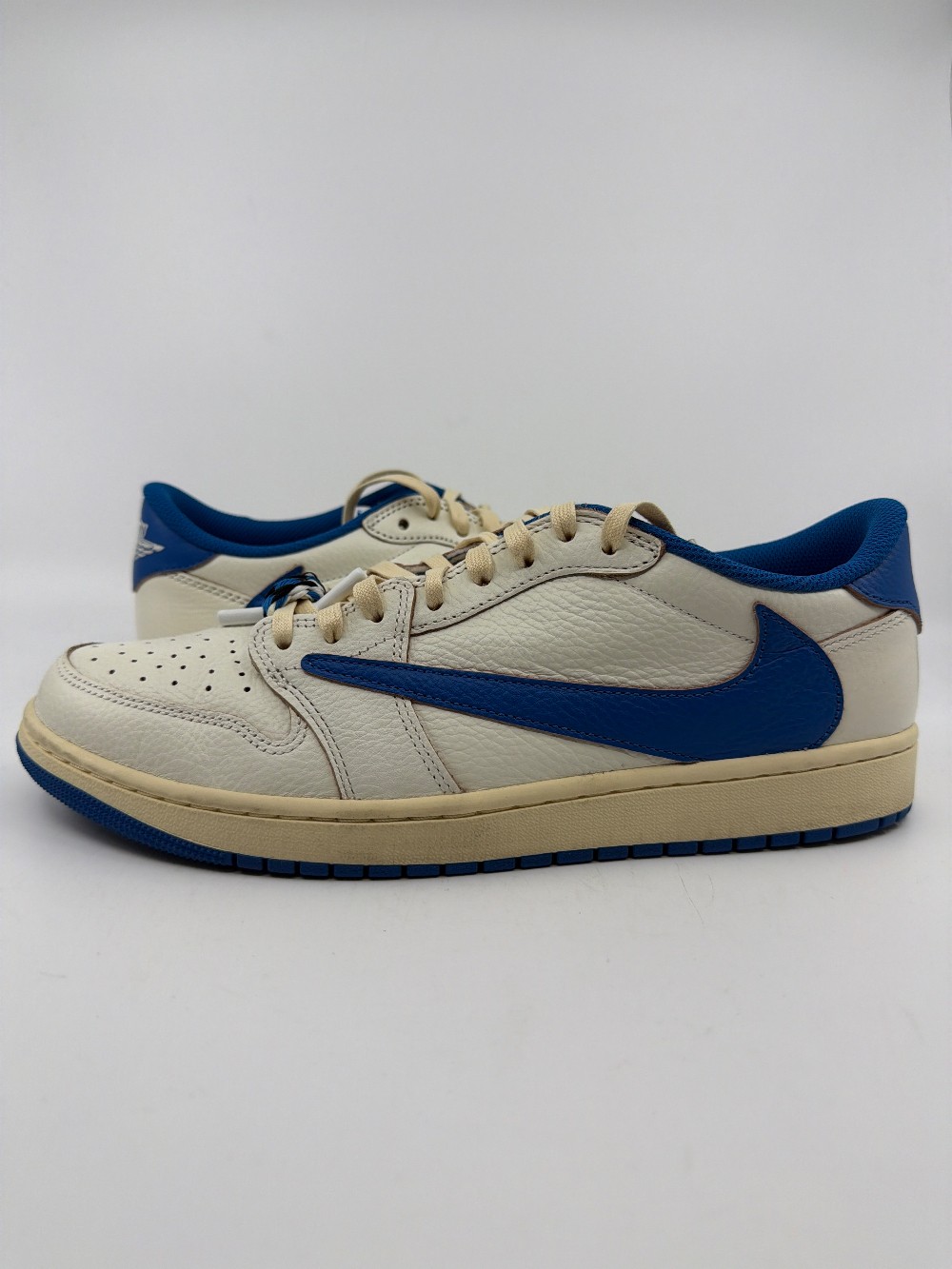 *USED* AJ 1 LOW X TRAVIS SCOTT X FRAGMENT - SAIL MILITARY BLUE