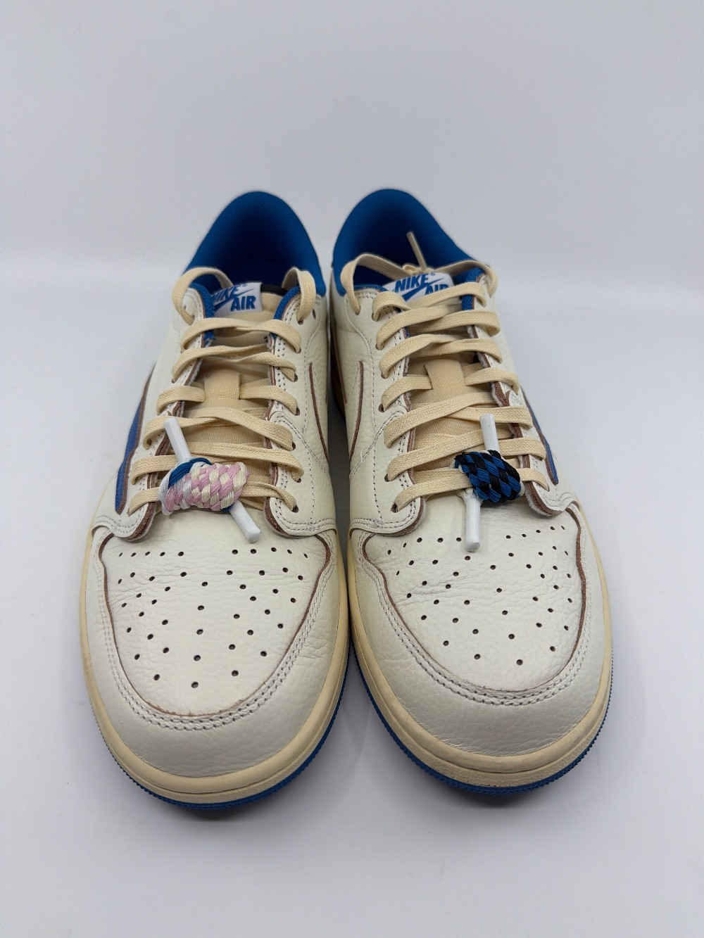 *USED* AJ 1 LOW X TRAVIS SCOTT X FRAGMENT - SAIL MILITARY BLUE