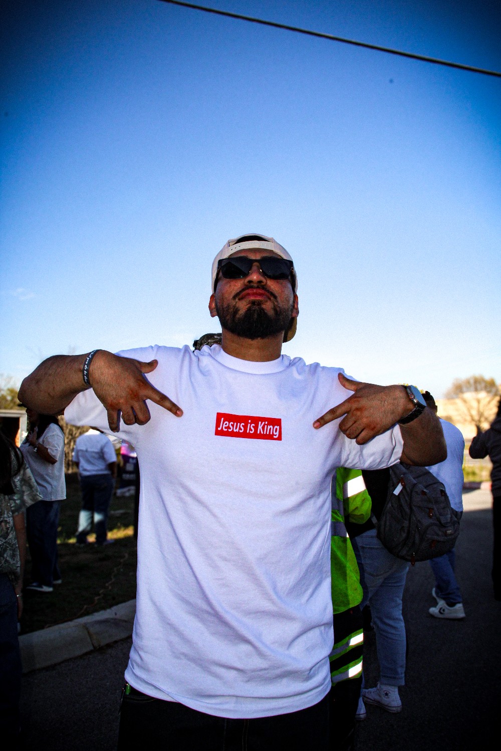 CDSA “GODSPEED” JESUS IS KING BOX LOGO TEE - WHITE