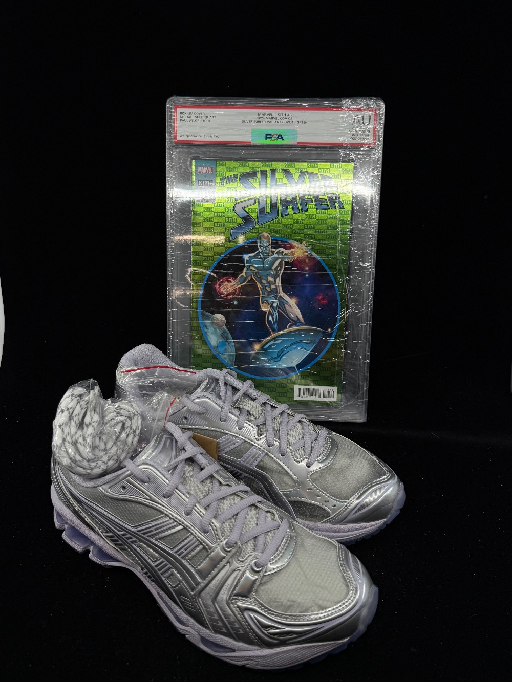 ASICS GEL-KAYANO 14 X KITH X MARVEL VILLAINS - SILVER SURFER SEALED BOX (COMIC INCLUDED)