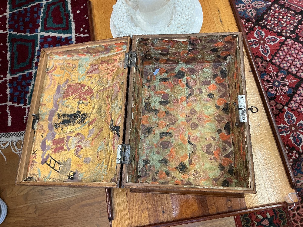 Antique Inlayed Walnut Chest