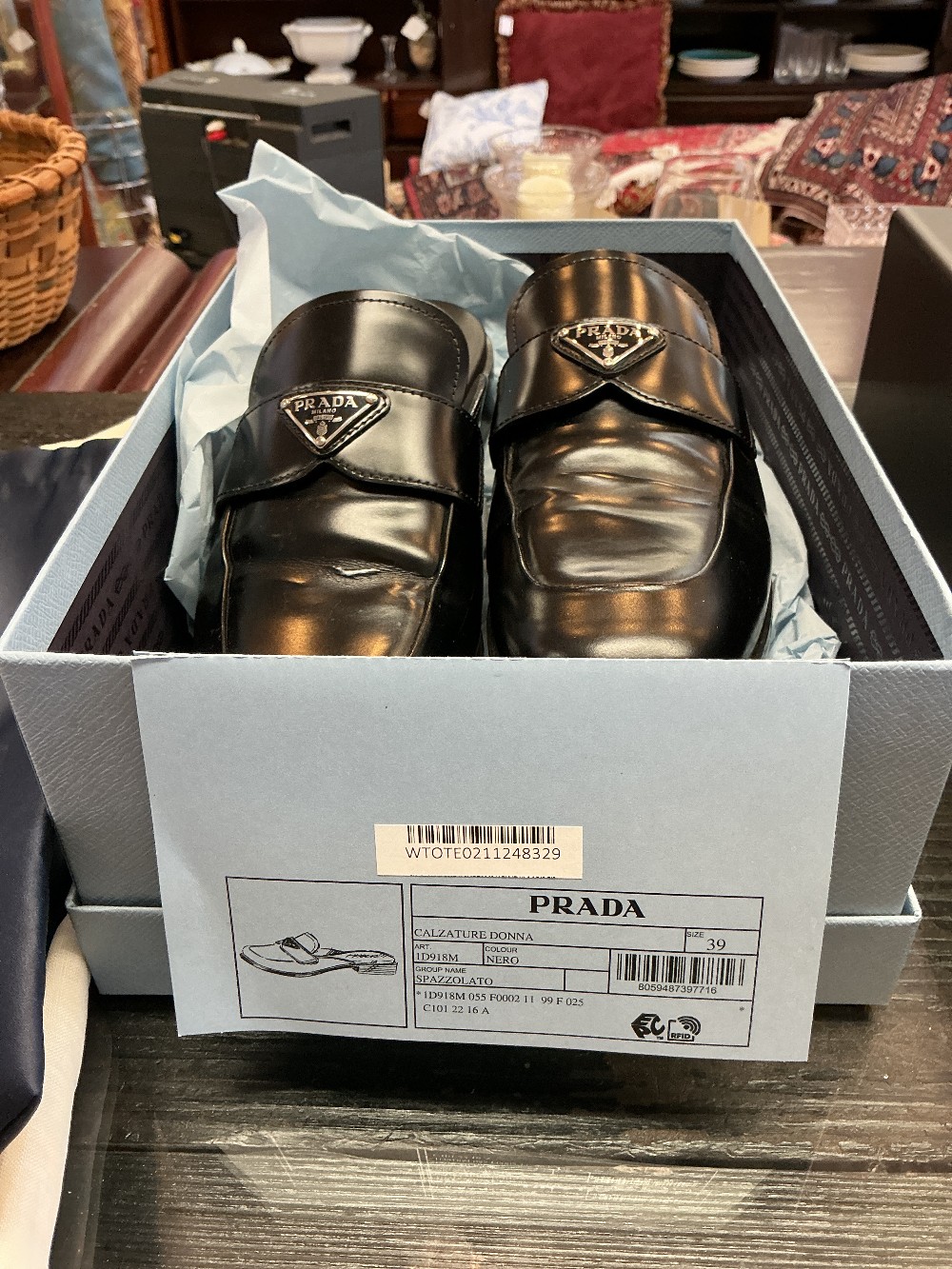 Authentic PRADA Black Mules Sz39