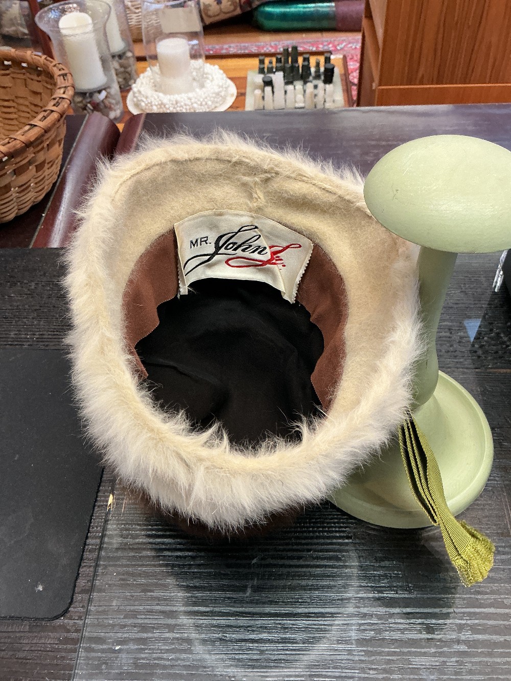 Vtg Mr. John Jr. Faux Fur Derby Hat
