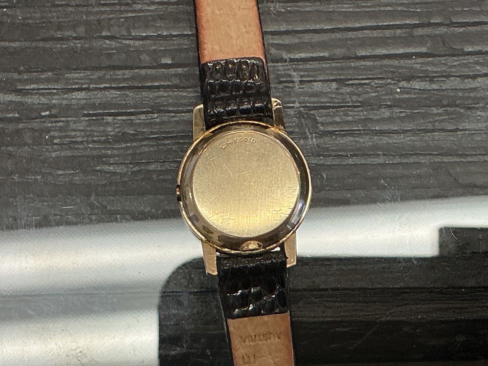 Vintage 14k Omega Ladies Watch w Speidel Leather Band