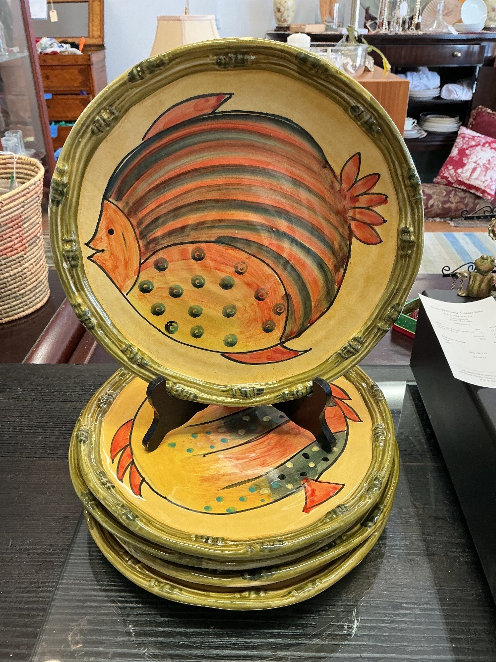 Vintage Hand Painted Italian Plates set of 5