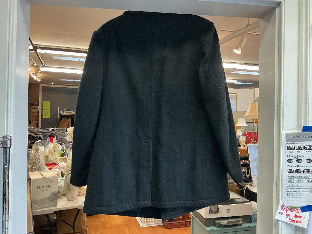 DSCP Quarterdeck Black Wool Pea Coat