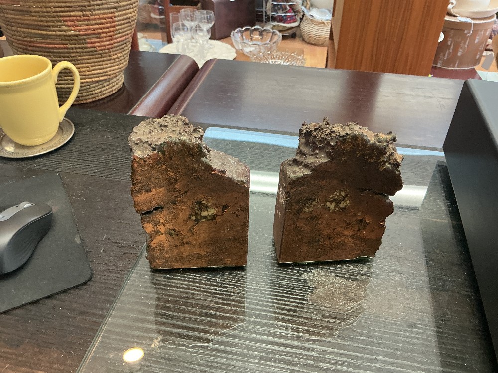 Copper ore book ends