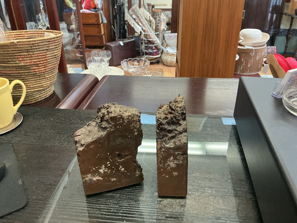 Copper ore book ends